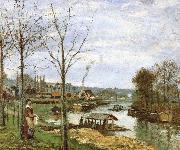 Camille Pissarro Seine River Edge Spain oil painting artist